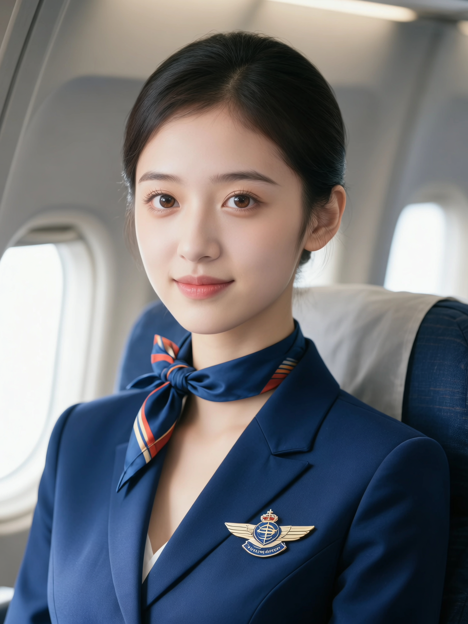 ふふ♡ 新制服でボディラインくっきり…国際線で妖艶サービスしちゃうね♪✈️